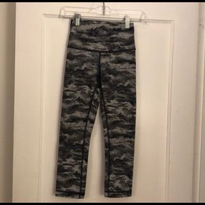 Lululemon Black, white, and and grey camo leggings